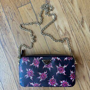Authentic PRADA Black Frankenstein Wallet on Chain - RARE!